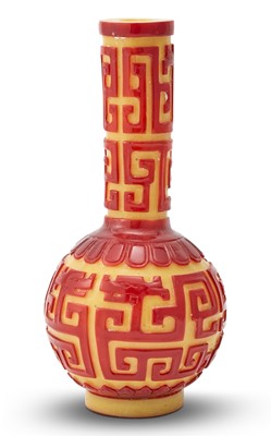 Lot 532 - A Chinese Peking Glass Overlay Bottle Vase