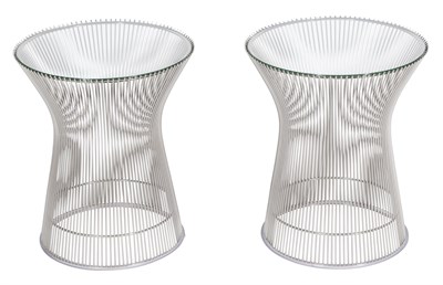 Lot 343 - Pair of Warren Platner Chromed Metal Side Tables
