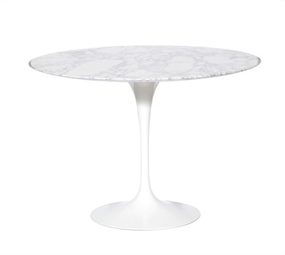 Lot 332 - Eero Saarinen for Knoll Studio Enamelled Metal and Marble Tulip Dining Table