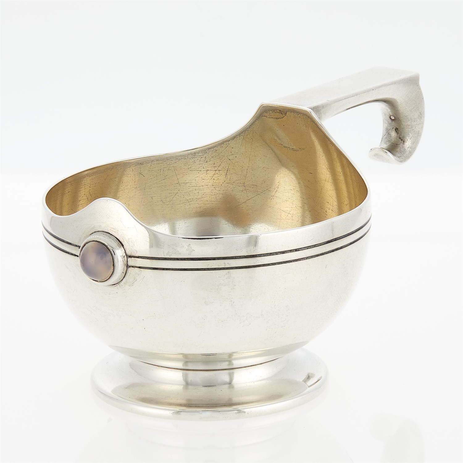 Lot 77 - Fabergé Gem-Set Silver Kovsh Moscow, 1908-1917,...