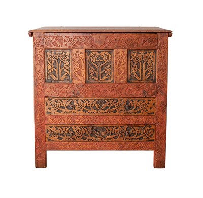 Lot 1032 - Oak and Pine Joined Chest Over Two Drawers