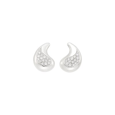Lot 87 - Marina B Pair of White Gold and Diamond Earclips