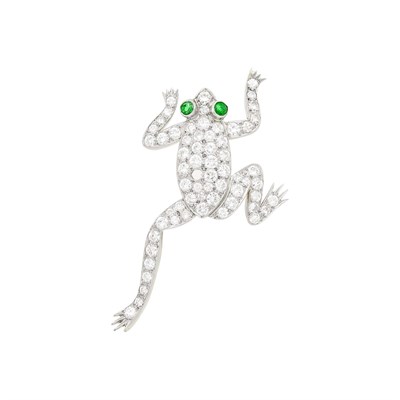 Lot 95 - Platinum, Gold and Diamond Frog Pin