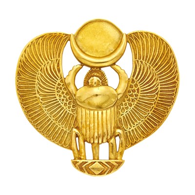 Lot 1049 - Metropolitan Museum of Art Gold Scarab with Wings Pendant