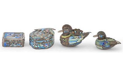 Lot 83 - A Group of Chinese Export Silver and Enamel Articles