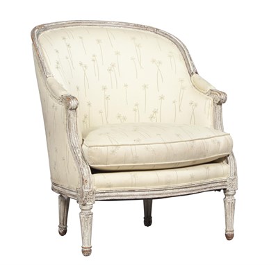 Lot 314 - Louis XVI Style Painted Wood Bergère Height 36...