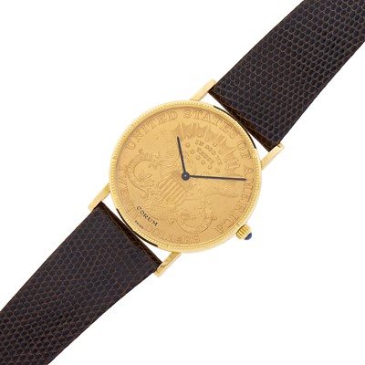 Lot 212 - Corum Gold Coin Wristwatch
