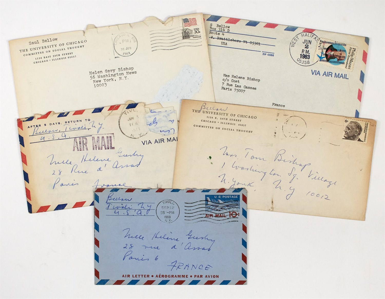 Lot 85 - BELLOW, SAUL Three autograph and two typed...