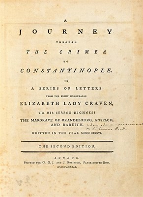 Lot 293 - [TRAVEL - BLACK SEA] CRAVEN, LADY ELIZABETH. A...