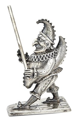 Lot 212 - Victorian Sterling Silver Novelty Mr. Punch Inkstand