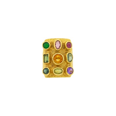 Lot 211 - Ed Weiner Gold and Gem-Set Ring