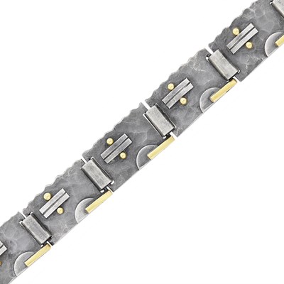 Lot 206 - Jean Després Silver and Gold Bracelet, France