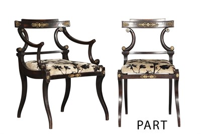 Lot 186 - Set of Eight Regency Gilt Metal Mounted...