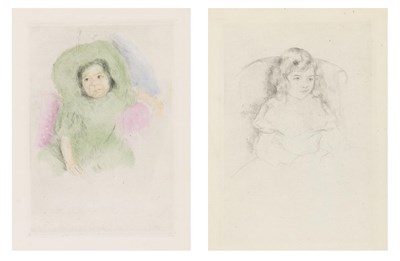 Lot 21 - Mary Cassatt (1844-1929) MARGOT WEARING A...