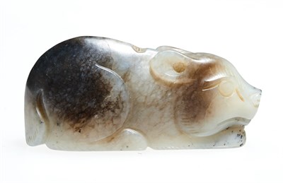 Lot 51 - A Chinese Grey and White Jade Toggle