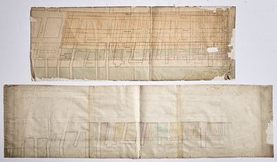 Lot 37 - Two large folding manuscript maps of the Hudson River waterfront