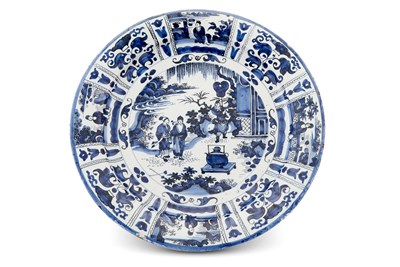 Lot 686 - Ming-Style Delft Tin Glazed Charger Probably...