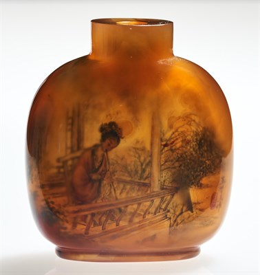 Lot 6 - A Chinese Inside Painted Agate Snuff Bottle