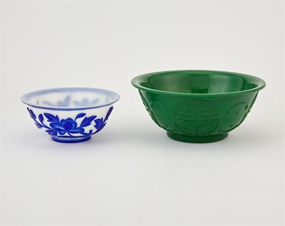 Lot 103 - Two Chinese Peking Glass Bowls