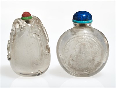 Lot 43 - Two Chinese Rock Crystal Snuff Bottles