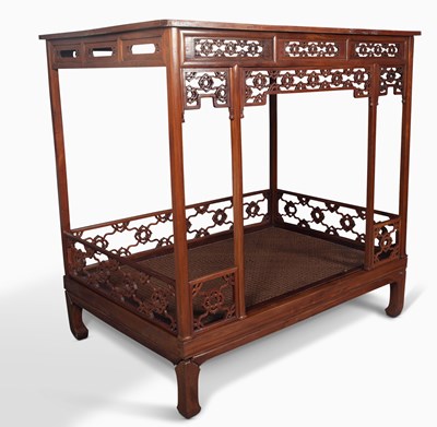 Lot 183 - A Chinese Hardwood Bed