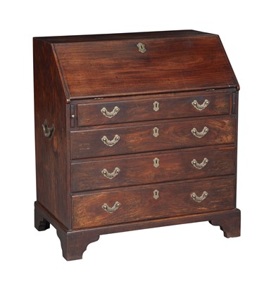 Lot 115 - Chinese Export Hardwood and Paktong-Mounted Slant-Front Desk