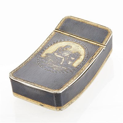 Lot 22 - Russian Silver-Gilt and Niello Snuff Box Ivan...