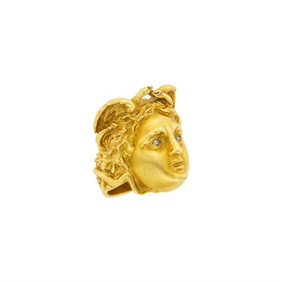 Lot 120 - Gold and Diamond 'Medusa' Ring