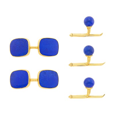 Lot 224 - Tiffany & Co. Gold and Lapis Dress Set