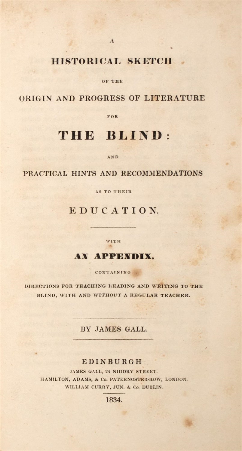 Lot 9 - [BLIND PRINTING] GALL, JAMES. A Historical...