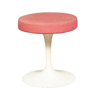 Lot 138 - Eero Saarinen Enameled Metal and Upholstered Tulip Stool