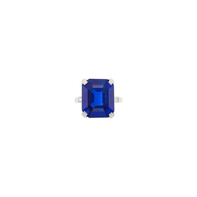 Lot 269 - Ellin and Irving Berlin Platinum, Sapphire and Diamond Ring