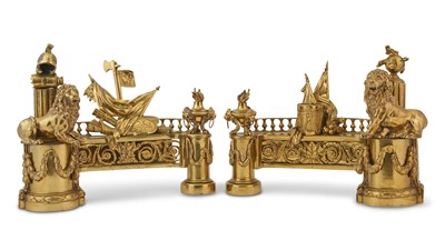 Lot 67 - Pair of Louis XVI Style Gilt-Metal  Chenets