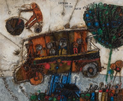 Lot 587 - Theo Tobiasse French, 1927-2012 Lundi Quai Aux...