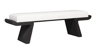 Lot 381 - Christian Liaigre Upholstered Oak Calme Bench