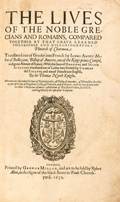 Lot 30 - PLUTARCH; translated to French by JAMES AMIOT...