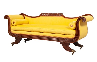 Lot 72 - Classical Carved Mahogany Sofa