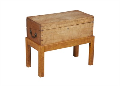 Lot 221 - American Maple Traveling Desk on Stand Mid...