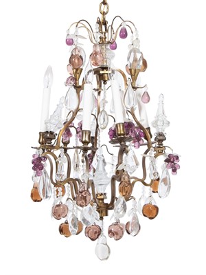 Lot 312 - Louis XV Style Gilt-Metal and Glass Six-Light...