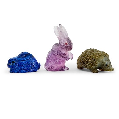 Lot 77 - Three Asprey Hardstone Carvings