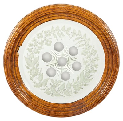 Lot 229 - Victorian Etched Glass Witches' Mirror in a...
