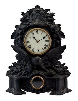 Lot 233 - American Cast Iron Mantel Clock Late 19th...