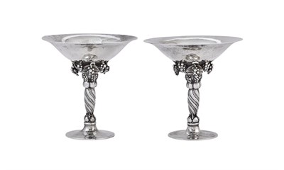 Lot 278 - Pair of Georg Jensen Sterling Silver Compotes...