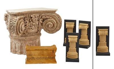 Lot 90 - Neoclassical Style  Carved Yellow Marble Inkstand