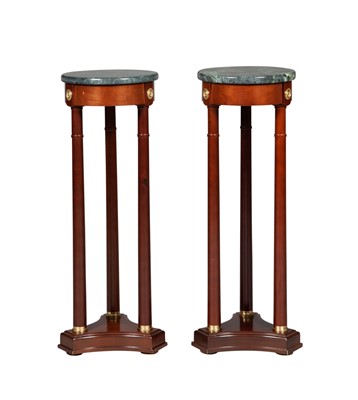 Lot 70 - Pair of Empire Style Gilt-Metal Mounted Mahogany Gueridons