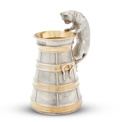 Lot 188 - Victorian Novelty Parcel-Gilt Sterling Silver Cream Jug