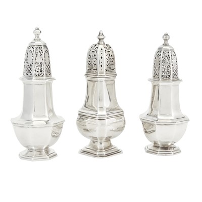 Lot 203 - Near Pair of Edward VII Britannia Silver Casters