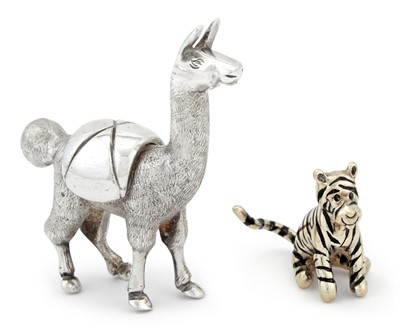 Lot 159 - Elizabeth II Sterling Silver and Enamel Figure of Disney's Tigger