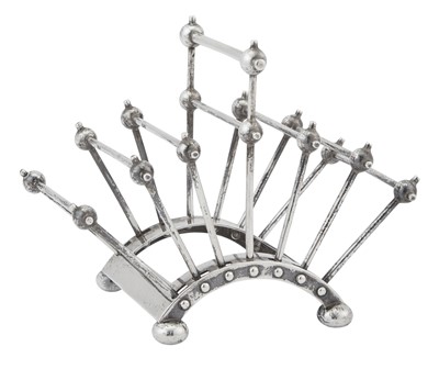 Lot 181 - Edward VII Sterling Silver Toast Rack Designed by Christopher Dresser
