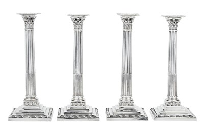 Lot 199 - Set of Four George III Sterling Silver Candlesticks